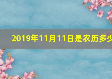 2019年11月11日是农历多少