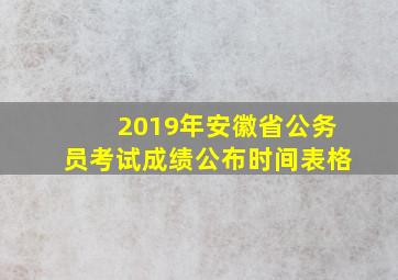 2019年安徽省公务员考试成绩公布时间表格