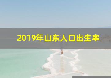 2019年山东人口出生率