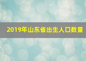 2019年山东省出生人口数量