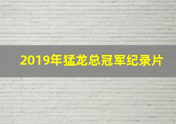 2019年猛龙总冠军纪录片