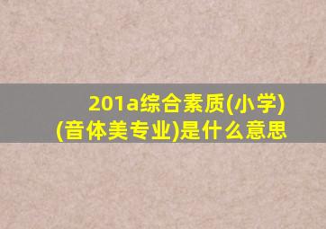 201a综合素质(小学)(音体美专业)是什么意思