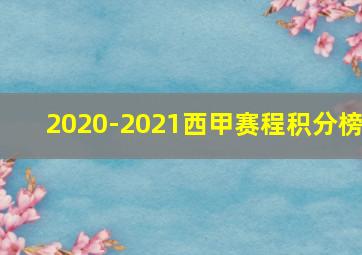 2020-2021西甲赛程积分榜