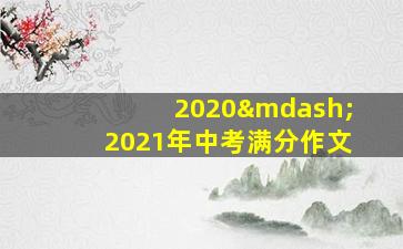 2020—2021年中考满分作文