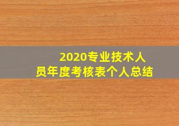 2020专业技术人员年度考核表个人总结