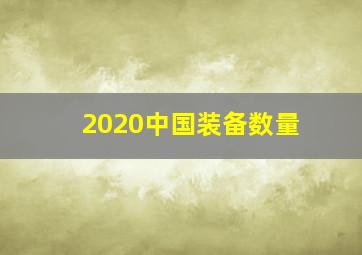 2020中国装备数量