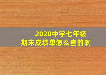 2020中学七年级期末成绩单怎么查的啊