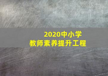 2020中小学教师素养提升工程