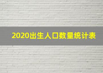 2020出生人口数量统计表