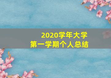 2020学年大学第一学期个人总结