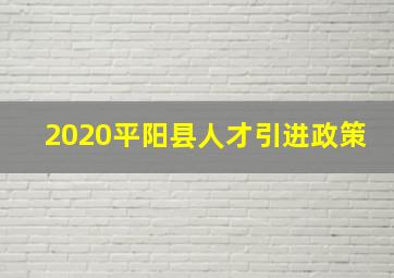 2020平阳县人才引进政策