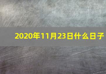 2020年11月23日什么日子