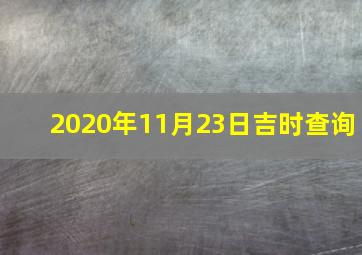 2020年11月23日吉时查询