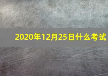 2020年12月25日什么考试