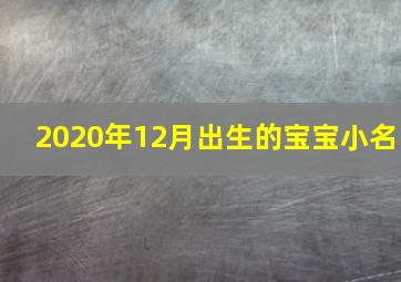 2020年12月出生的宝宝小名