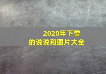 2020年下雪的说说和图片大全