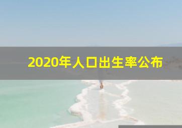 2020年人口出生率公布