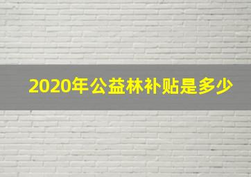 2020年公益林补贴是多少