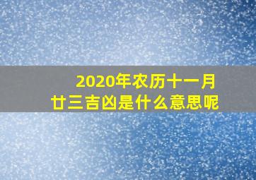 2020年农历十一月廿三吉凶是什么意思呢