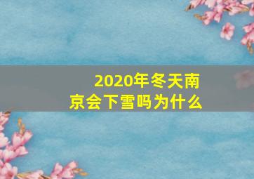 2020年冬天南京会下雪吗为什么