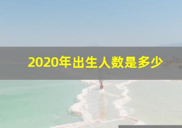 2020年出生人数是多少