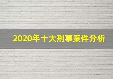 2020年十大刑事案件分析