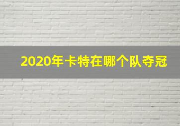 2020年卡特在哪个队夺冠