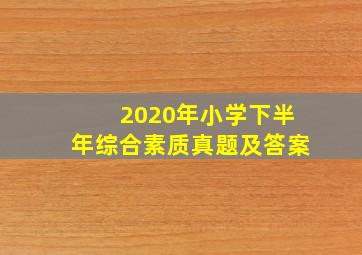 2020年小学下半年综合素质真题及答案