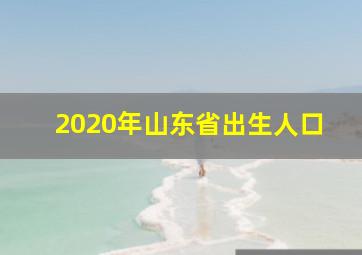 2020年山东省出生人口