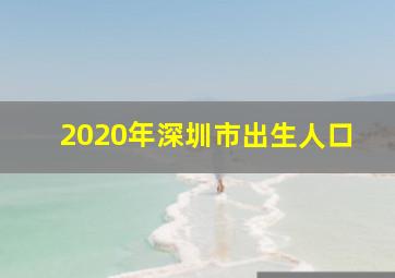 2020年深圳市出生人口