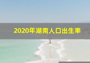 2020年湖南人口出生率