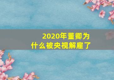 2020年董卿为什么被央视解雇了