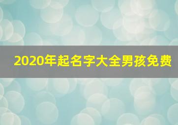 2020年起名字大全男孩免费