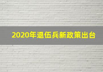 2020年退伍兵新政策出台