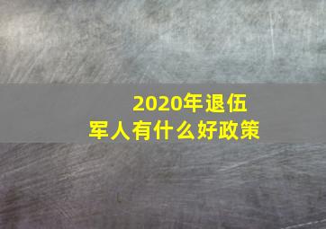 2020年退伍军人有什么好政策