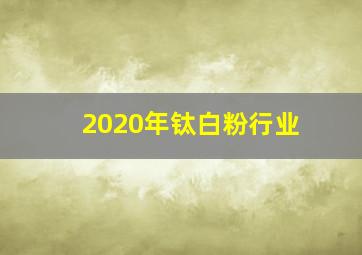 2020年钛白粉行业