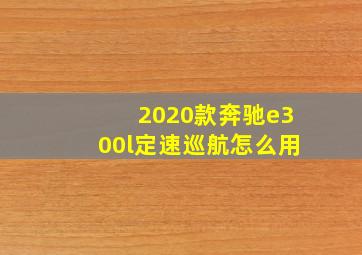 2020款奔驰e300l定速巡航怎么用