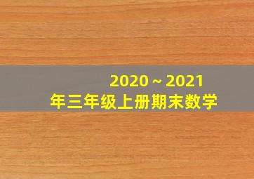 2020～2021年三年级上册期末数学