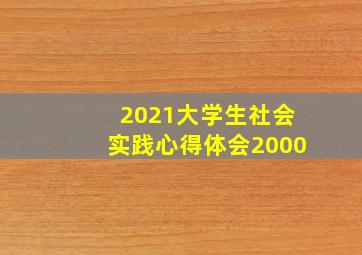 2021大学生社会实践心得体会2000