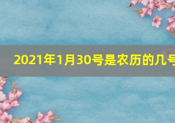 2021年1月30号是农历的几号