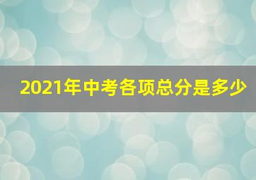 2021年中考各项总分是多少