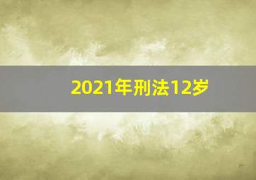 2021年刑法12岁