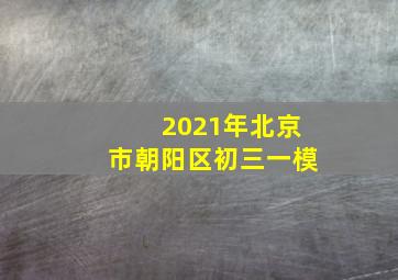 2021年北京市朝阳区初三一模