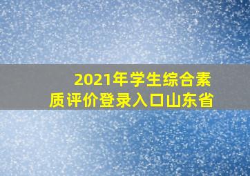 2021年学生综合素质评价登录入口山东省