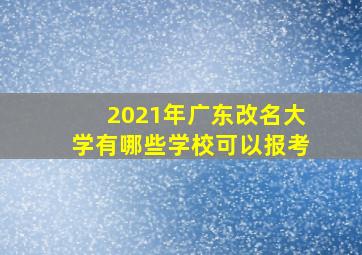 2021年广东改名大学有哪些学校可以报考