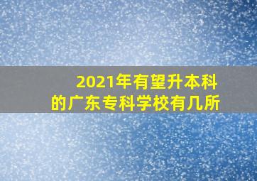 2021年有望升本科的广东专科学校有几所