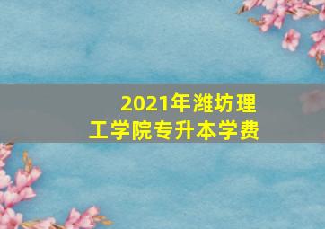 2021年潍坊理工学院专升本学费