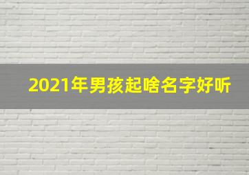 2021年男孩起啥名字好听