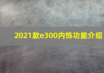 2021款e300内饰功能介绍