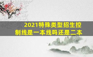 2021特殊类型招生控制线是一本线吗还是二本